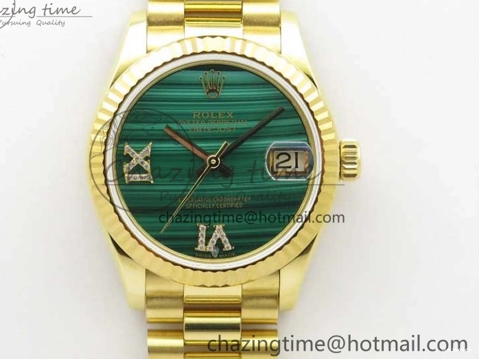 Bracelet Dial EWF 31mm ETA2688 Best Green YG Daydate Edition Malachite YG President on 278288 0430